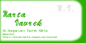 marta vavrek business card